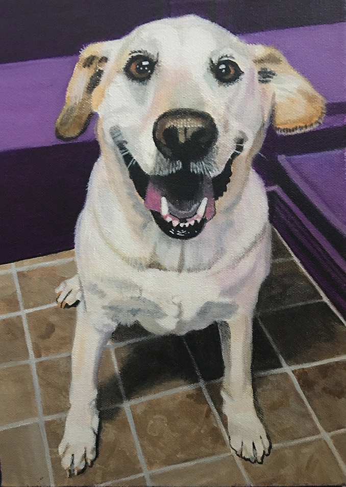 dog portrait-painting by LJ Lindhurst