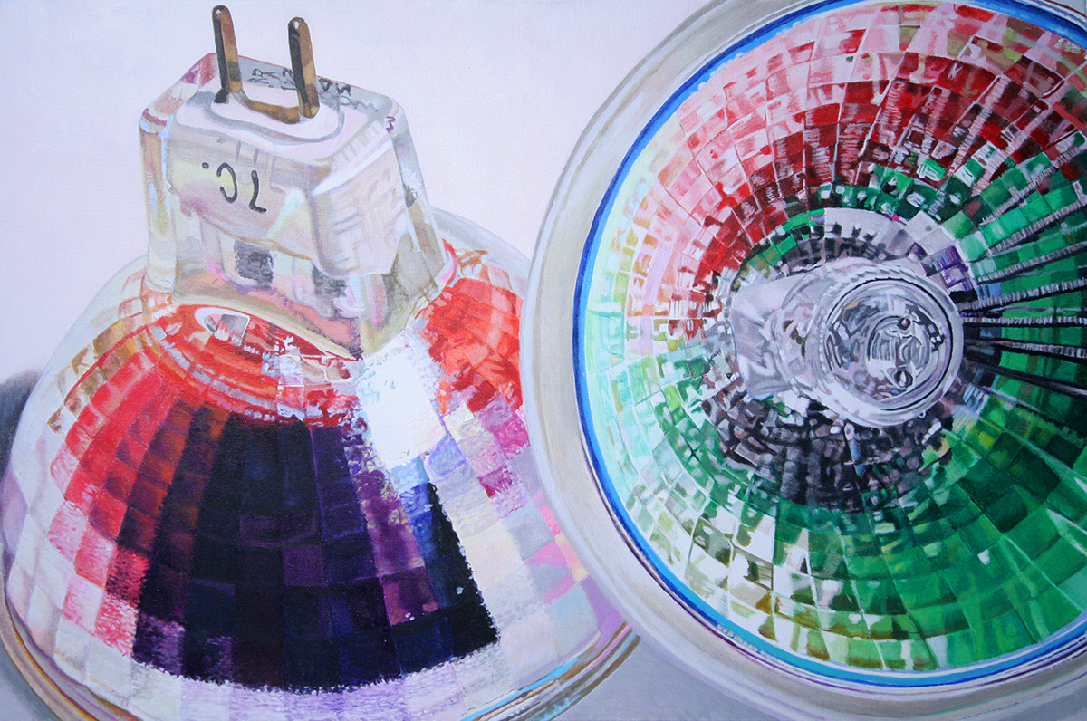 projector bulbs painting by LJ Lindhurst